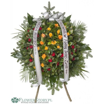 Wieniec pogrzebowy "Czerwono-pomarańczowy"