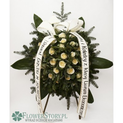 Wieniec pogrzebowy "Kremowa róża"
